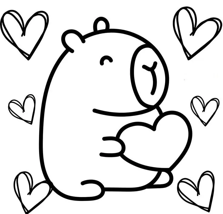 20+ tranh tô màu capybara đáng yêu cho bé · ảnh 2
