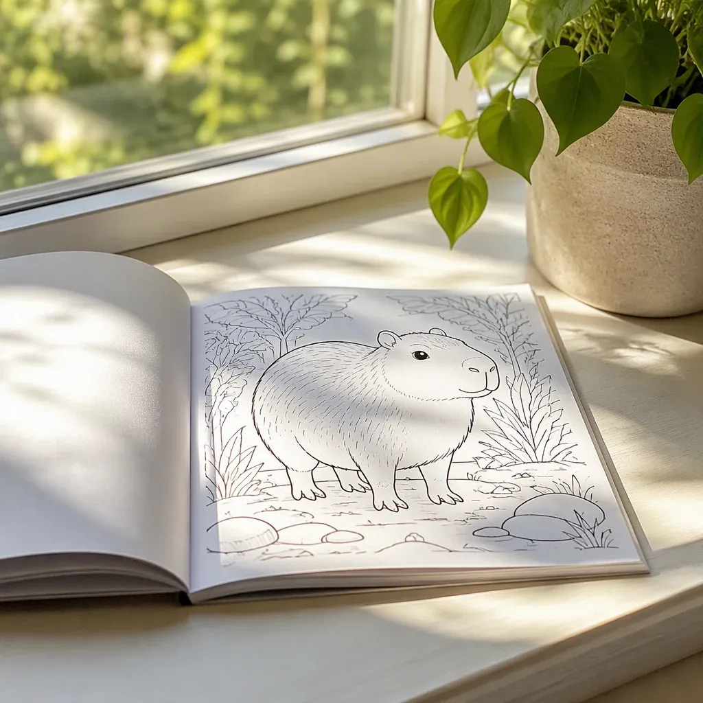 20+ tranh tô màu capybara đáng yêu cho bé · ảnh 3