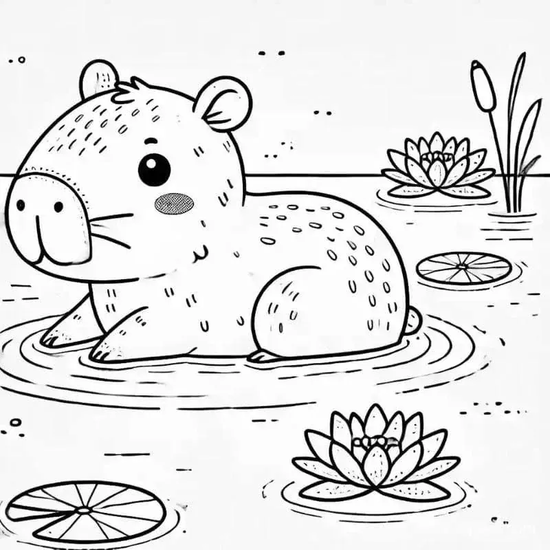 20+ tranh tô màu capybara đáng yêu cho bé