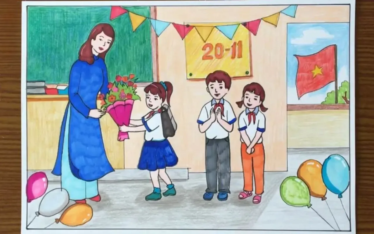 Vẽ tranh 20 11 đơn giản đẹp đẹp nhất 2026 — bộ sưu tập mới