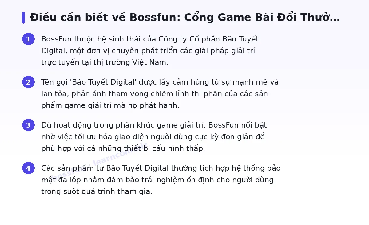 Những điều cần biết về bossfun
