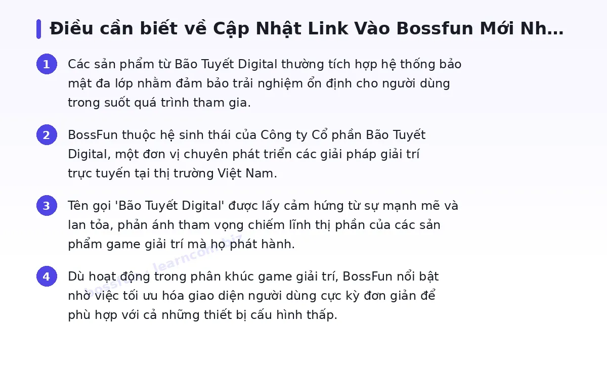 Những điều cần biết về bossfun