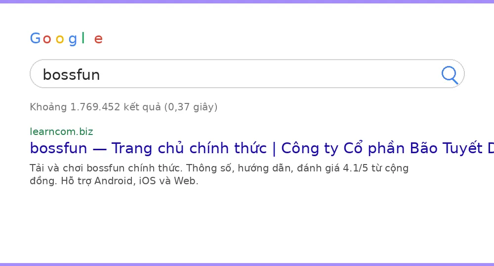 Cách tìm bossfun trên Google