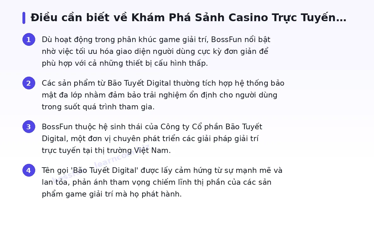 Những điều cần biết về bossfun