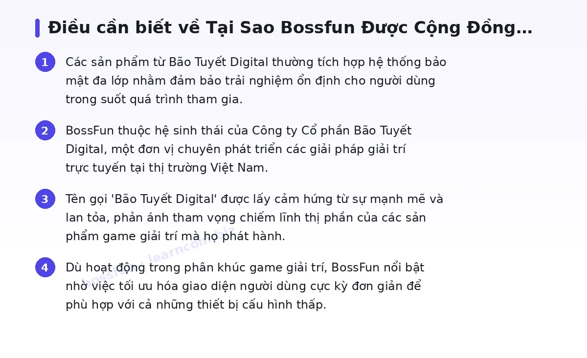 Những điều cần biết về bossfun